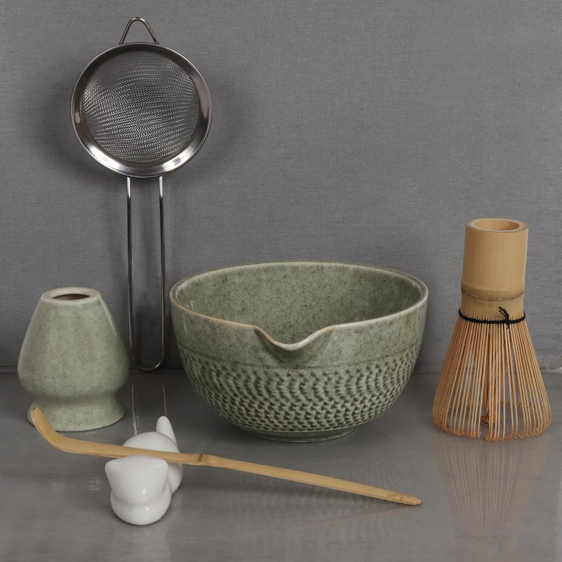 EDOVEN Matcha Whisk Set, 8-Piece Japanese Matcha Set - Ceremony Matcha Set with Matcha Sifter, Matcha Bowl, Whisk Holder, Matcha Whisk, Scoop & Magnetic Gift Box for Matcha Lovers - Matcha Kit - Image 2